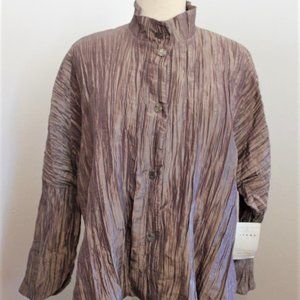 New ITEMZ Light Brown/Copper Crinkle Blouse OSFM